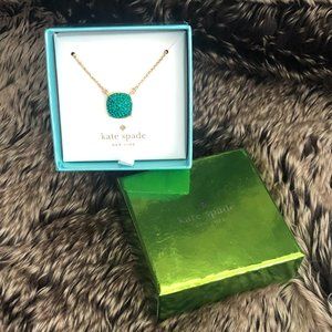 Kate Spade Emerald Pendant Necklace on Gold Chain